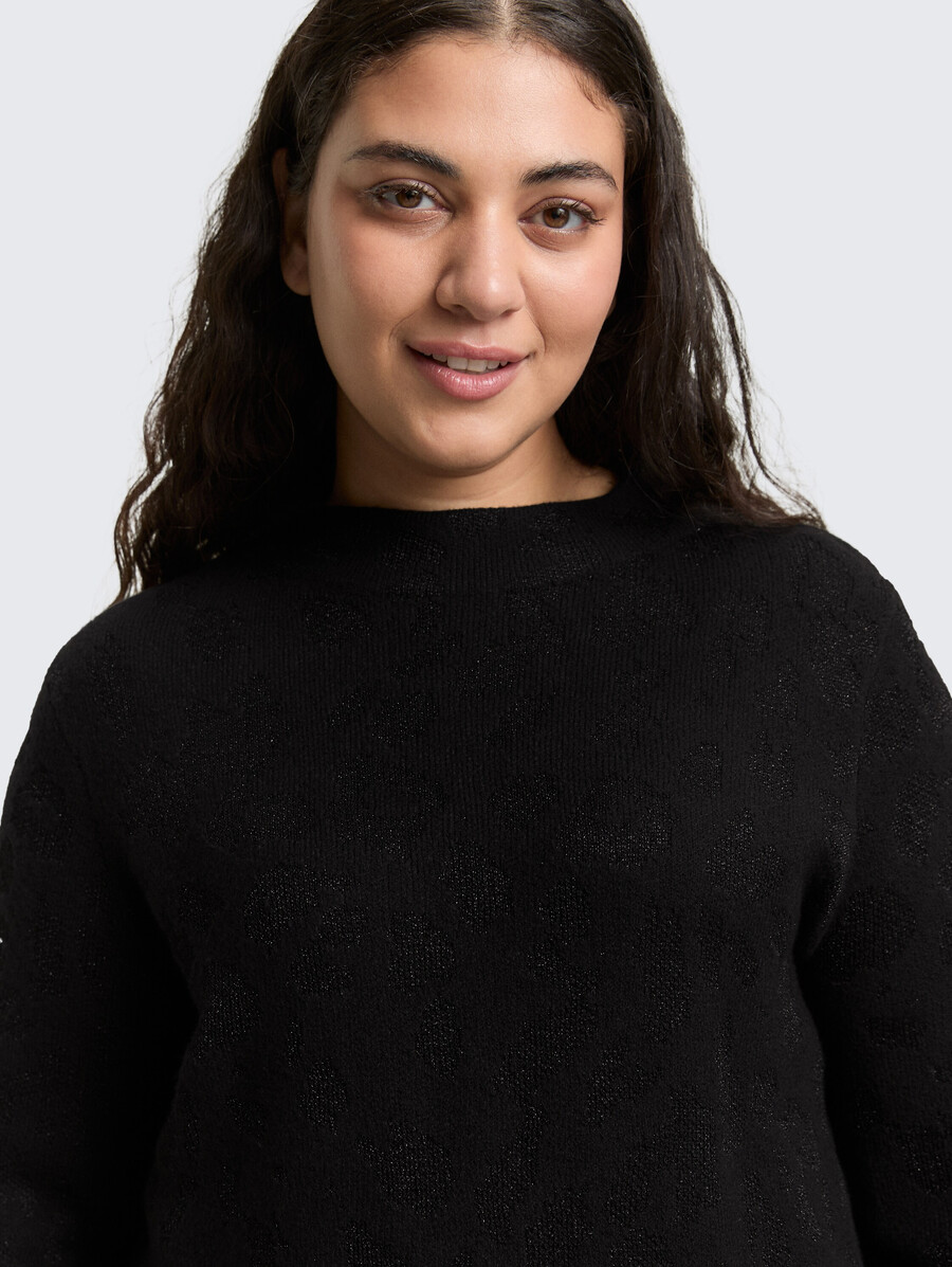 plus size – strickpullover mit glitzereffekt