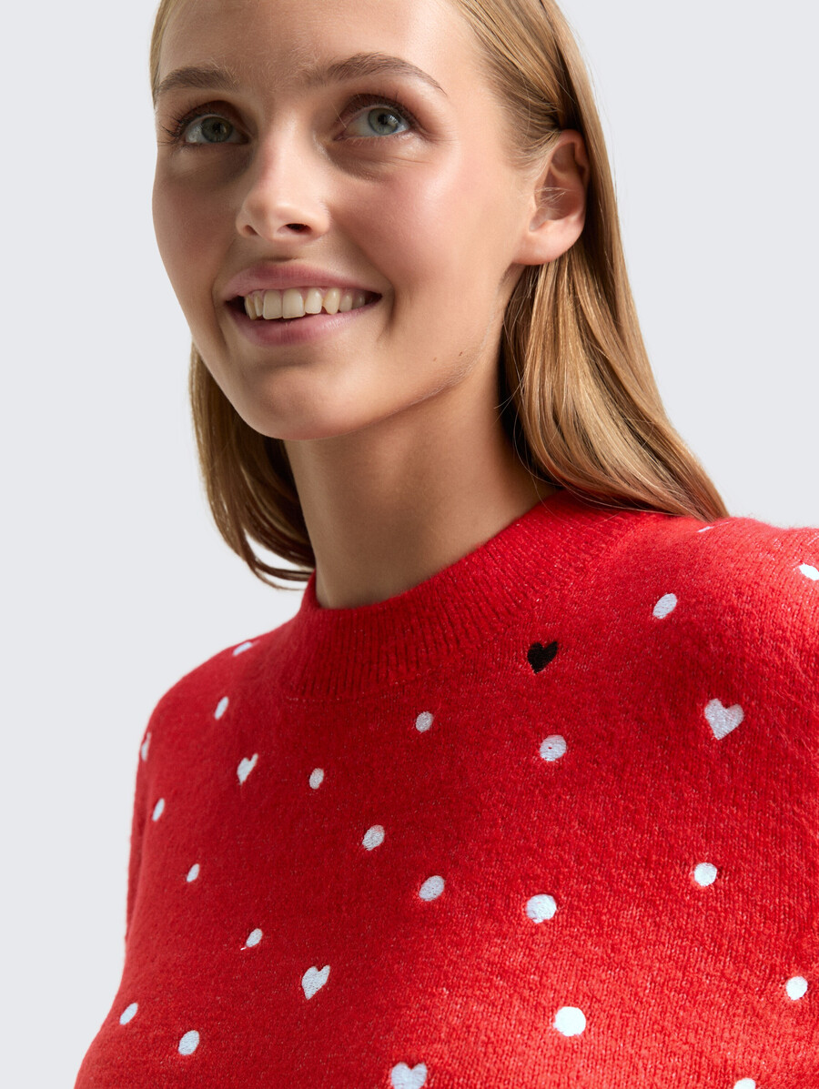 lässiger strickpullover mit stickerei