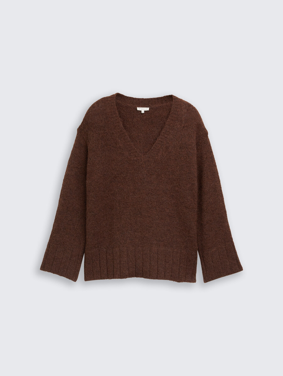 plus size – locker sitzender strickpullover mit wollanteil