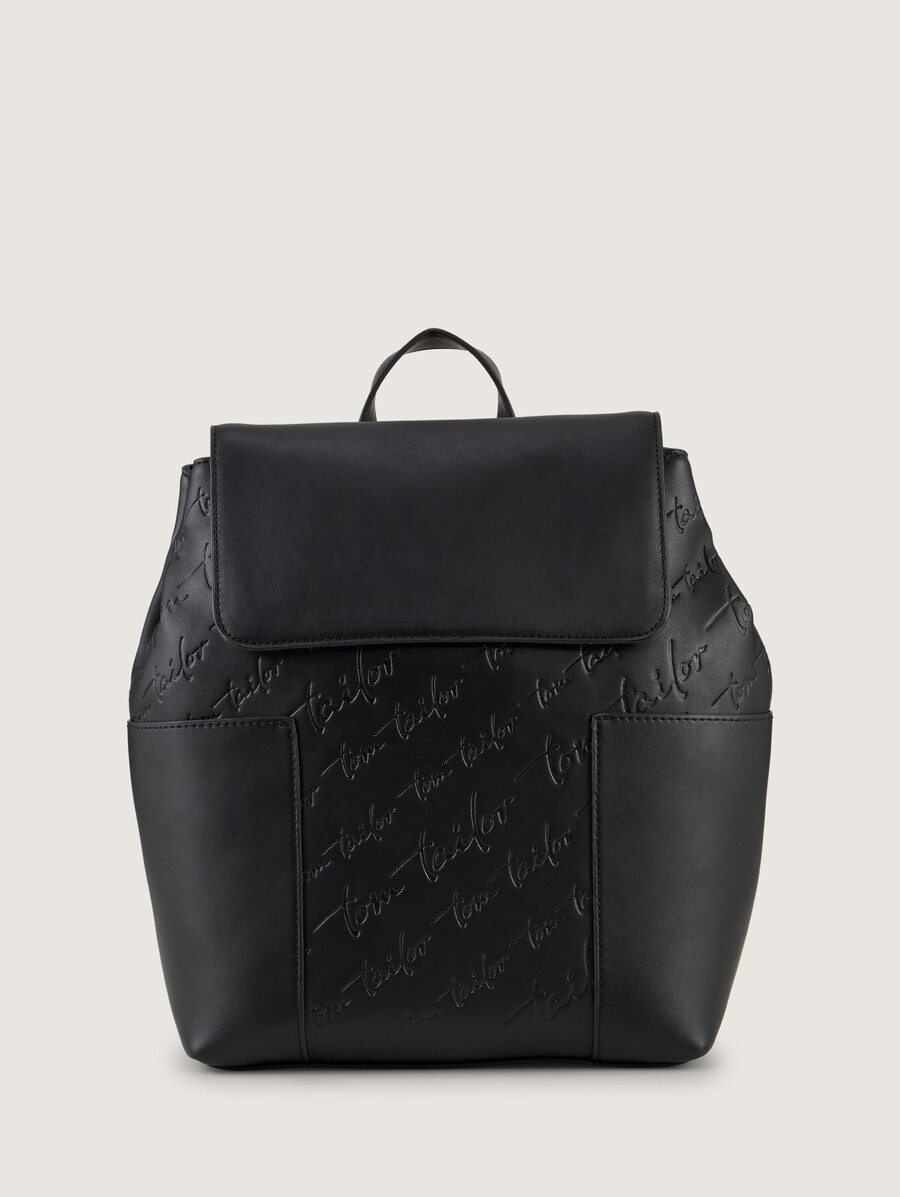 ttwendi m rucksack aus kunstleder mit geprägtem logo