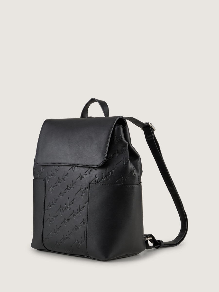 ttwendi m rucksack aus kunstleder mit geprägtem logo