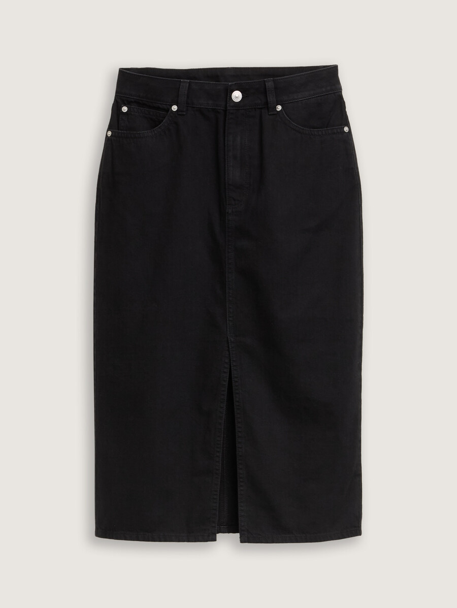 midi-jeansrock mit schlitz