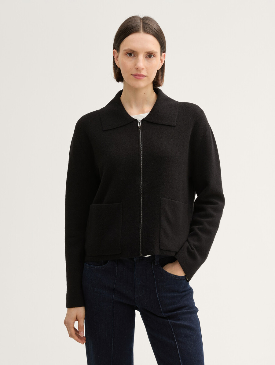 strickjacke mit kragen