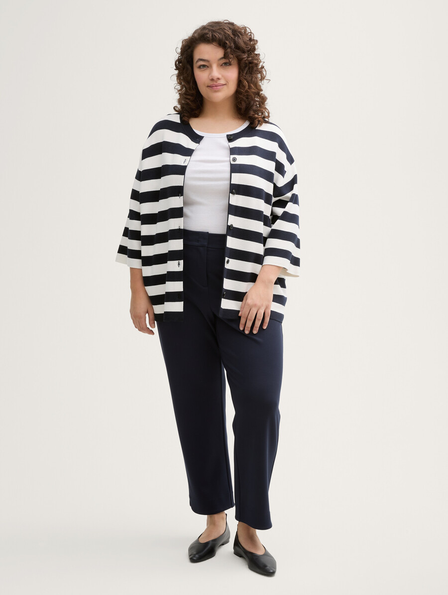 plus size - strickjacke mit streifenmuster