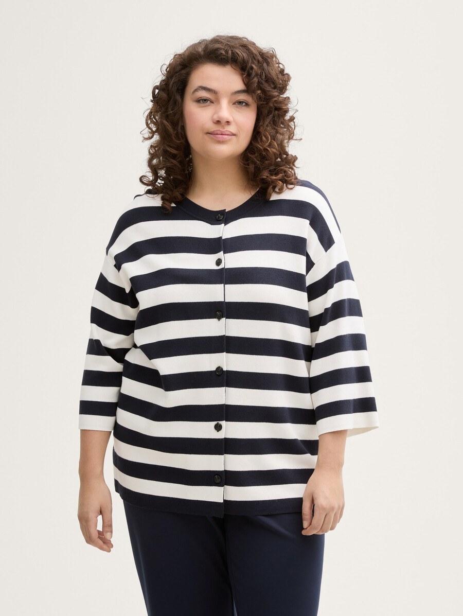 plus size - strickjacke mit streifenmuster