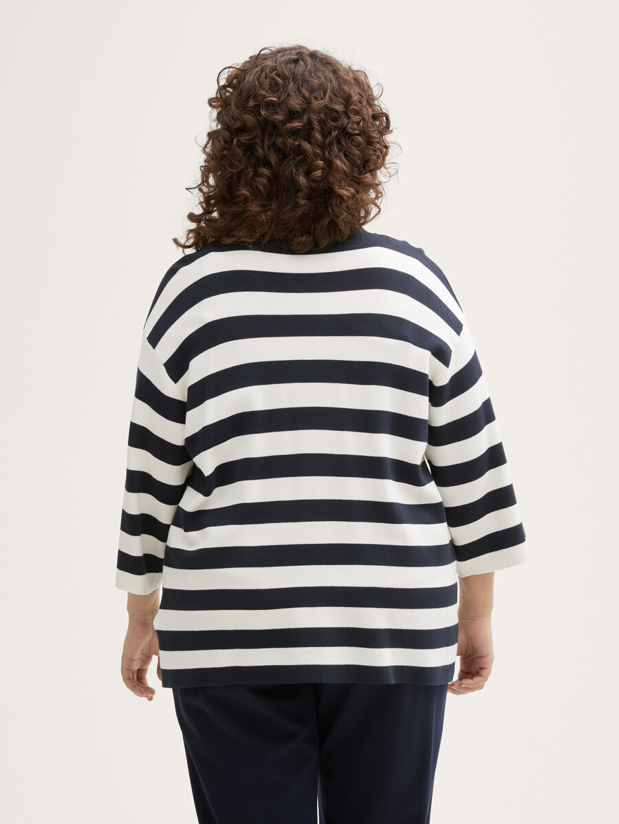 plus size - strickjacke mit streifenmuster