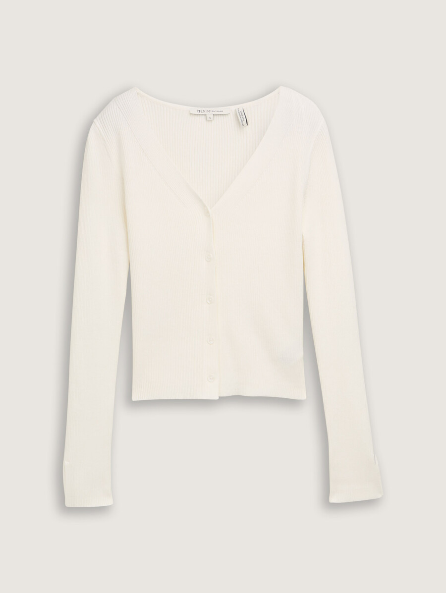 gerippte strickjacke mit Ärmelschlitzen