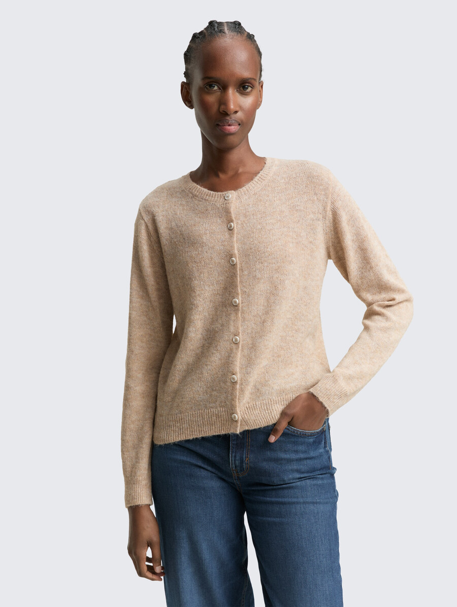 strickjacke mit rundhalsausschnitt