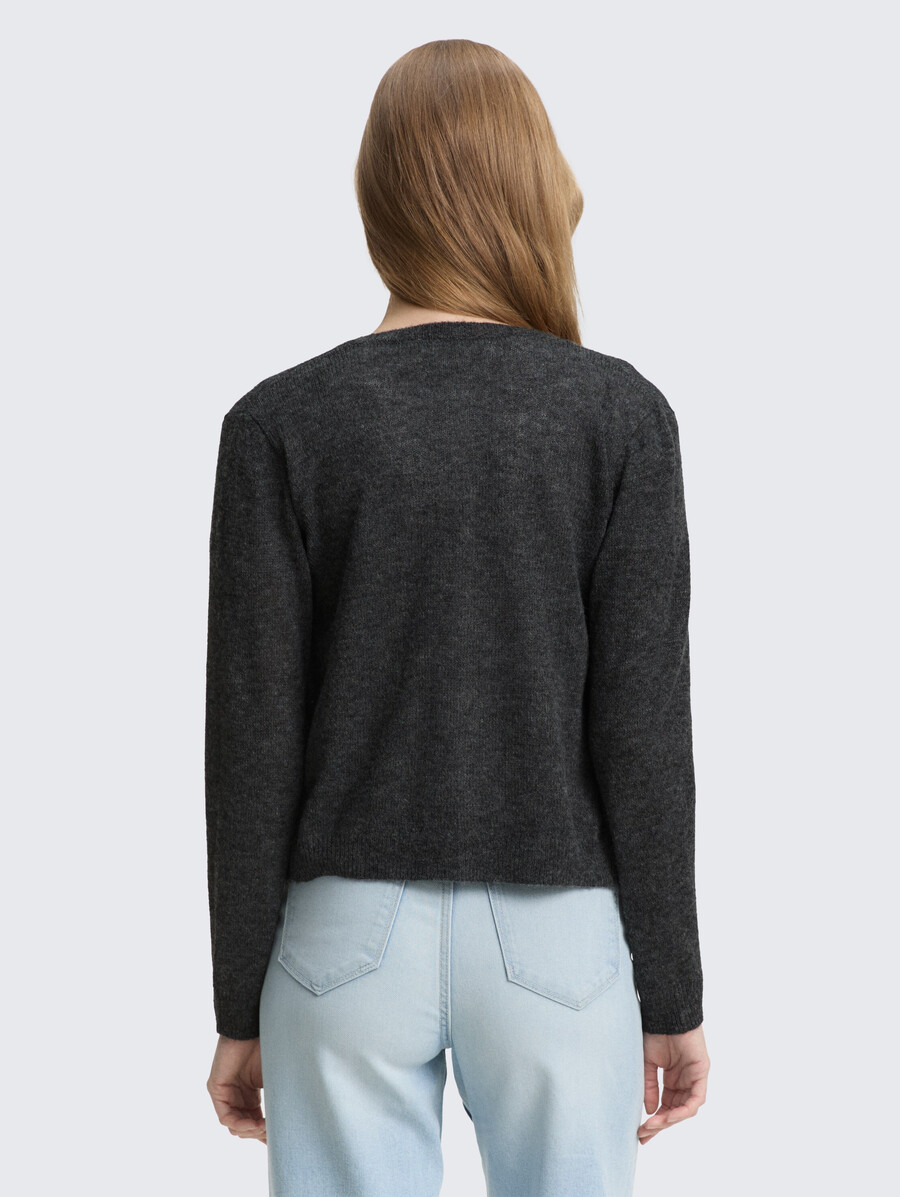 strickjacke mit rundhalsausschnitt