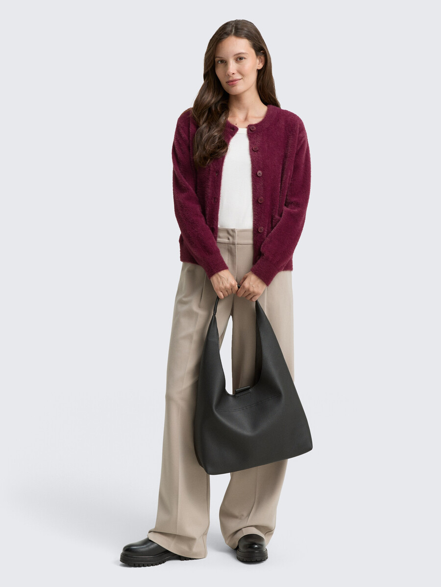 strickjacke aus federgarn mit knopfleiste