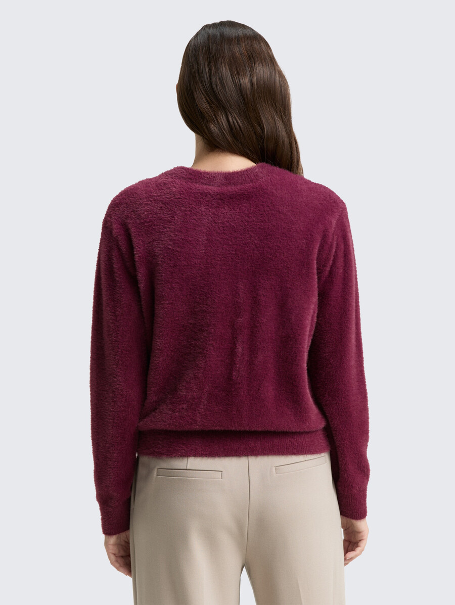 strickjacke aus federgarn mit knopfleiste