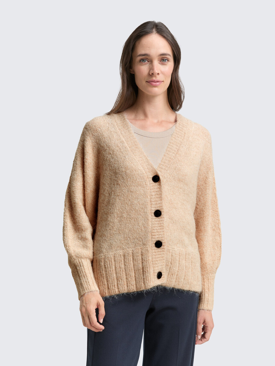 oversize-strickjacke mit wollanteil