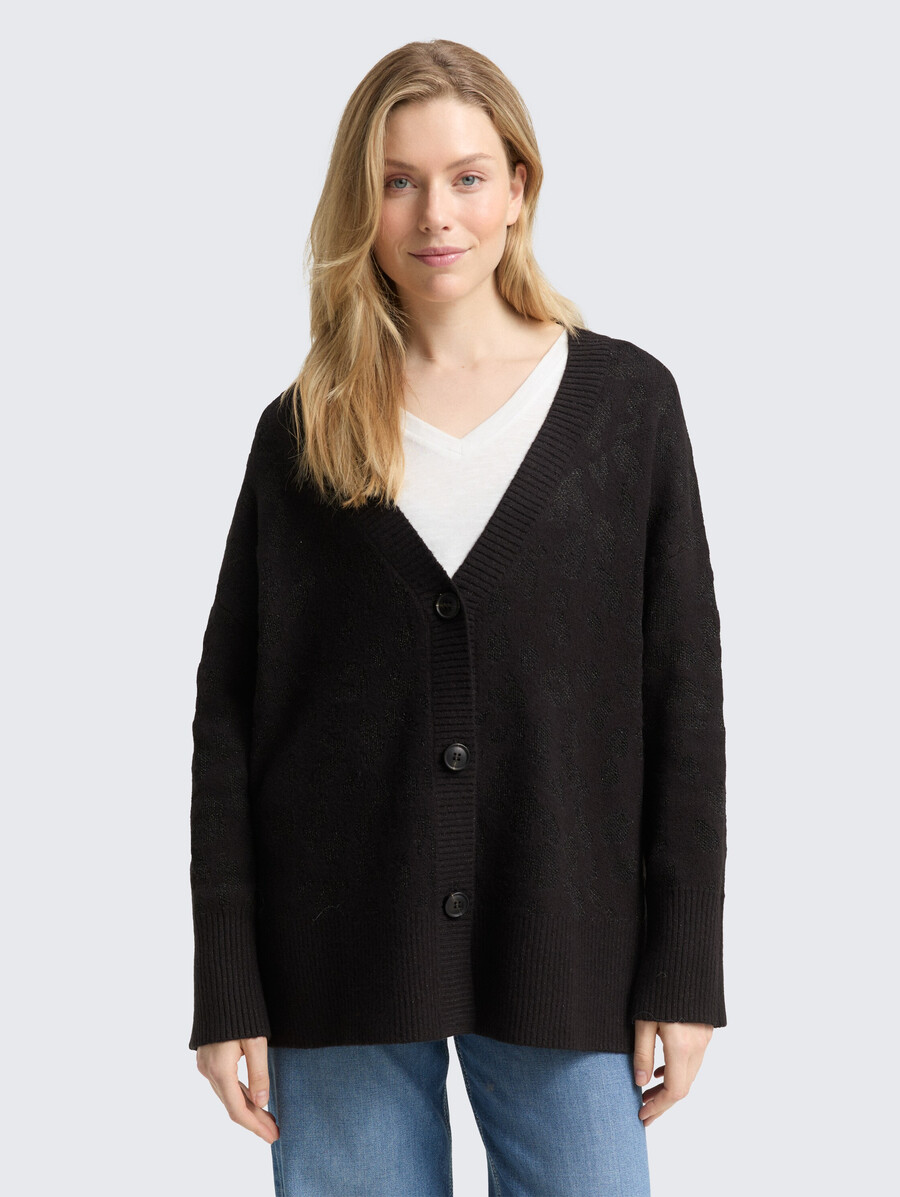 oversize-strickjacke mit glitzereffekt