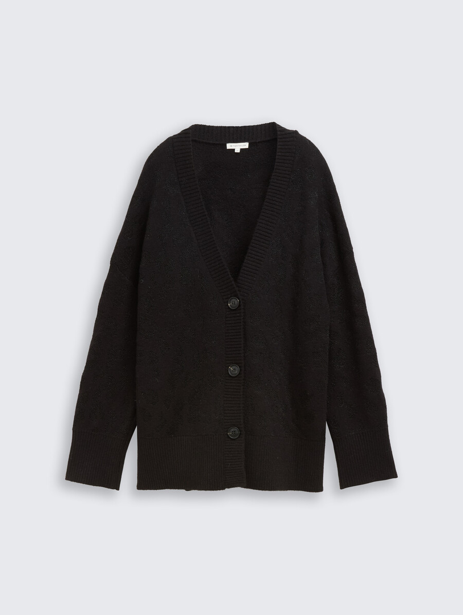 oversize-strickjacke mit glitzereffekt