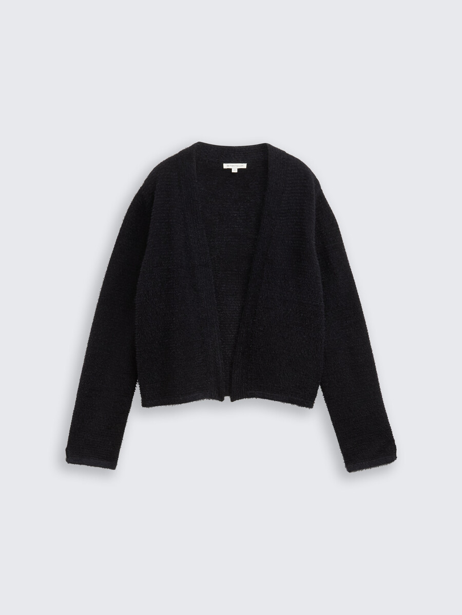 strickjacke aus federgarn mit reißverschluss