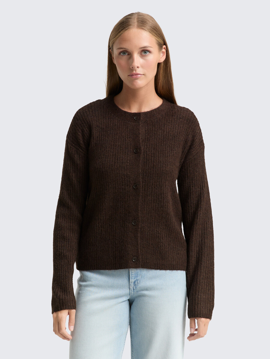 gemütliche strickjacke mit rundhalsausschnitt