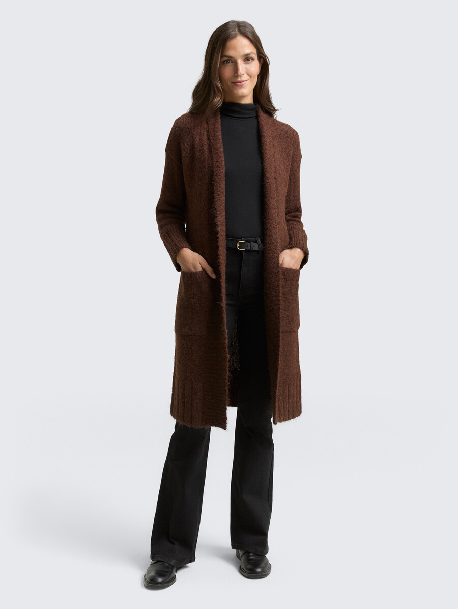 oversize-strickjacke mit wollanteil
