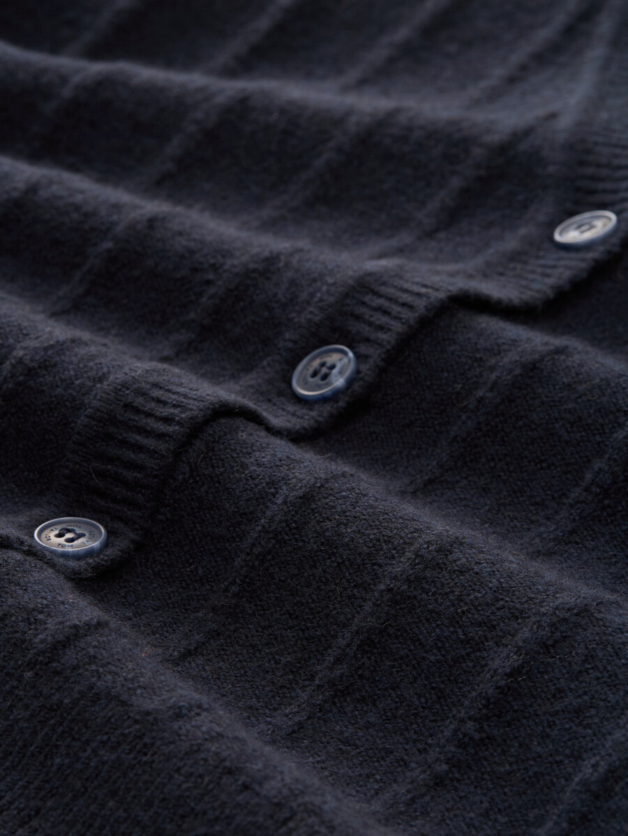 gerippte strickjacke mit wollanteil