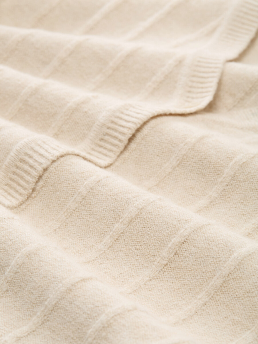 gerippte strickjacke mit wollanteil