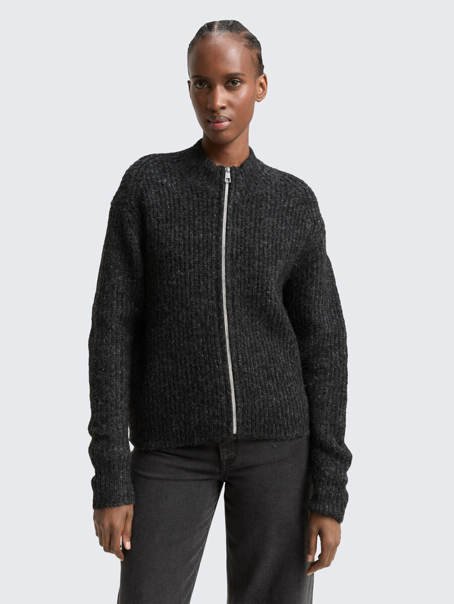 strickjacke mit reißverschluss