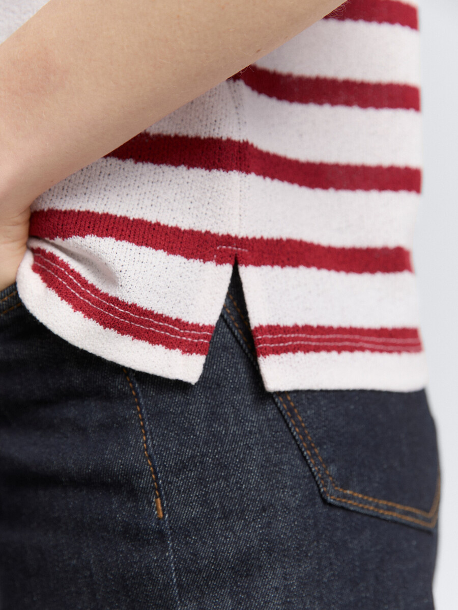stricktop mit rundhalsausschnitt