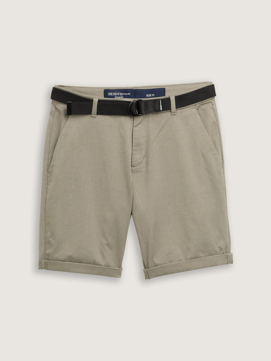 chino-shorts in regulärer passform mit gürtel
