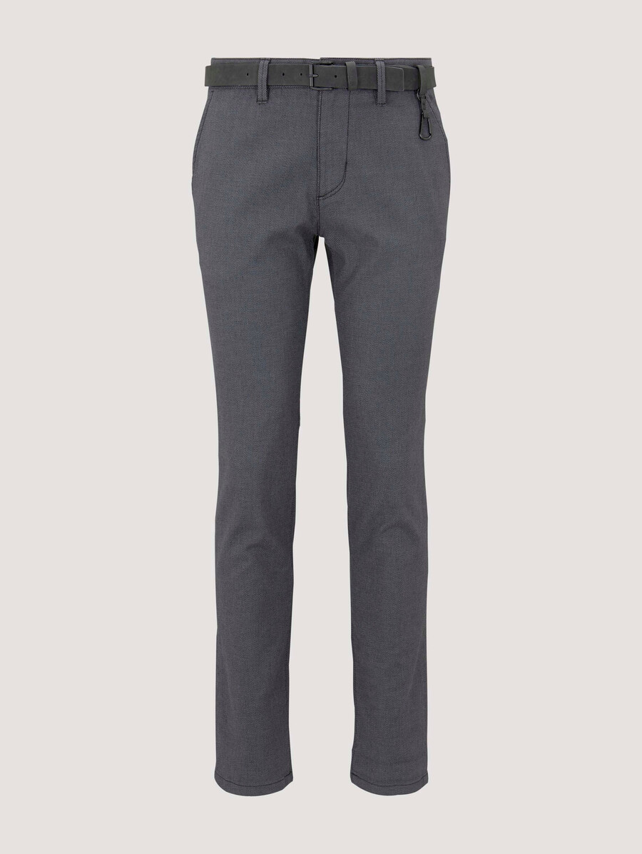 chino-hose mit geradem schnitt und gürtel