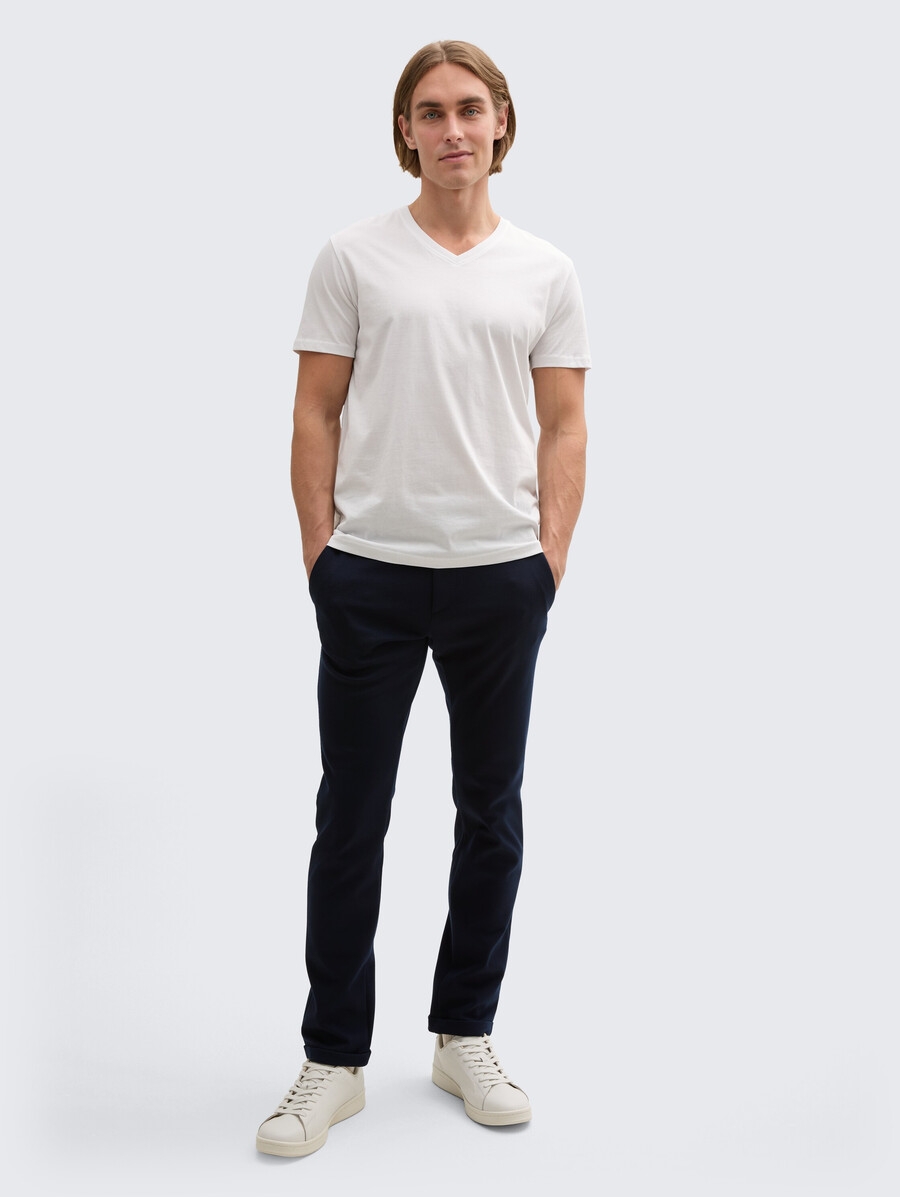 tttravis slim chino-hose aus piqué-jersey