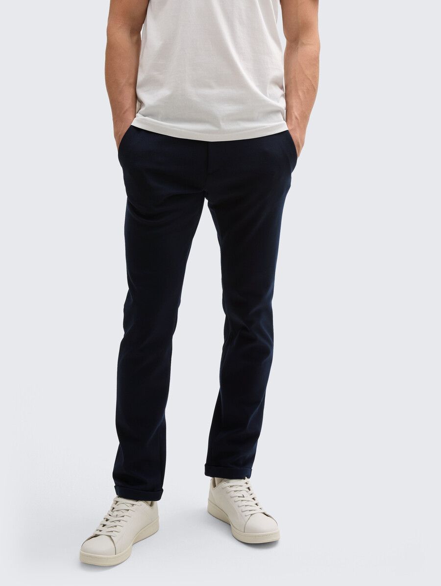 tttravis slim chino-hose aus piqué-jersey