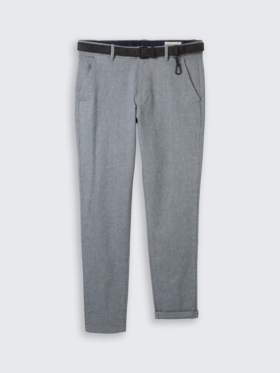 chino-hose mit geradem schnitt und gürtel