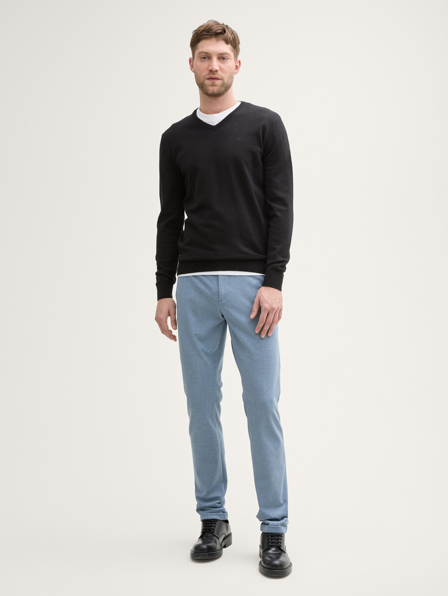 tttravis slim chino-hose aus piqué-jersey