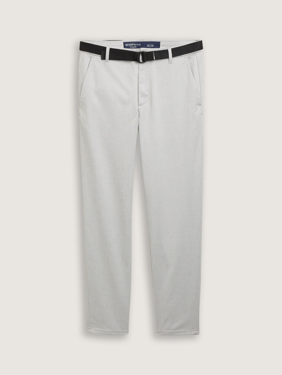 chino-hose in regulärer passform mit gürtel