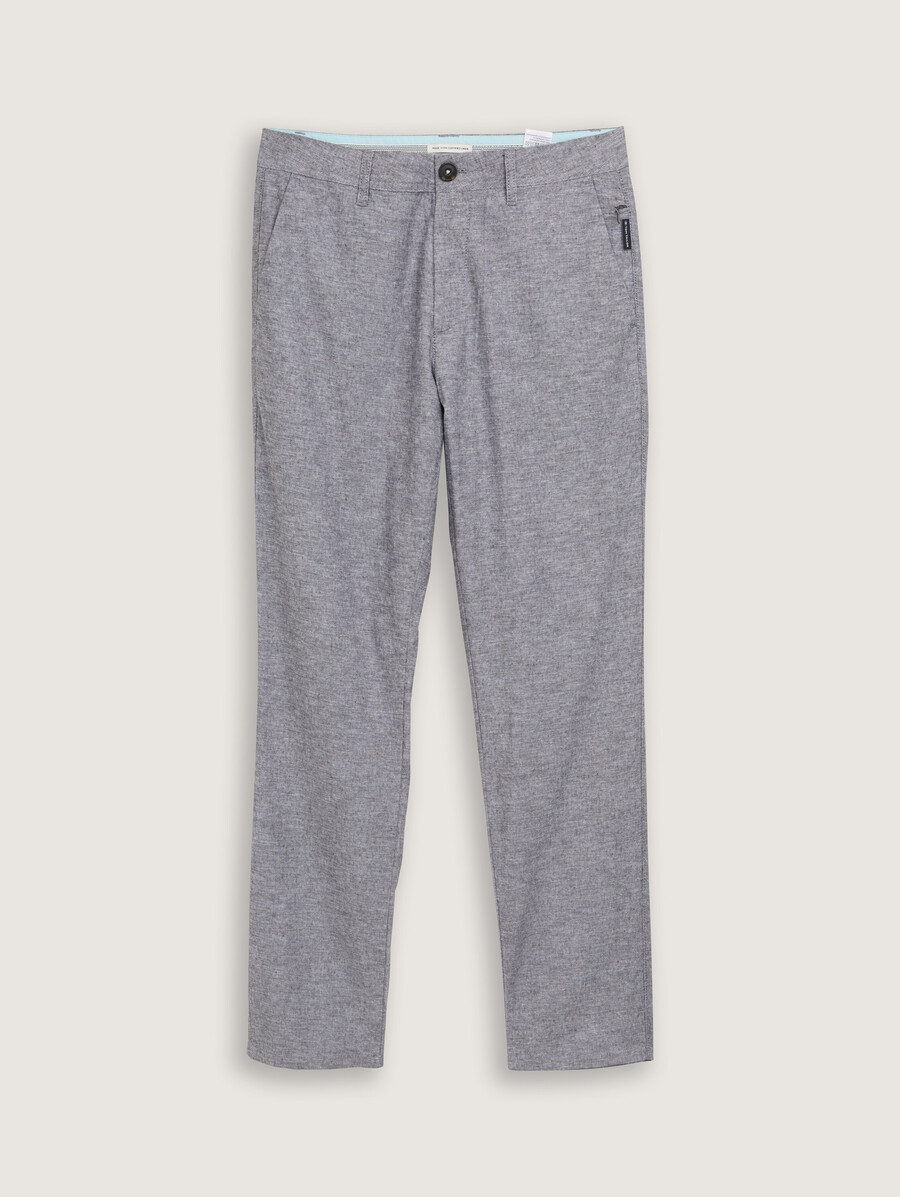 reguläre chino-hosen mit leinenanteil