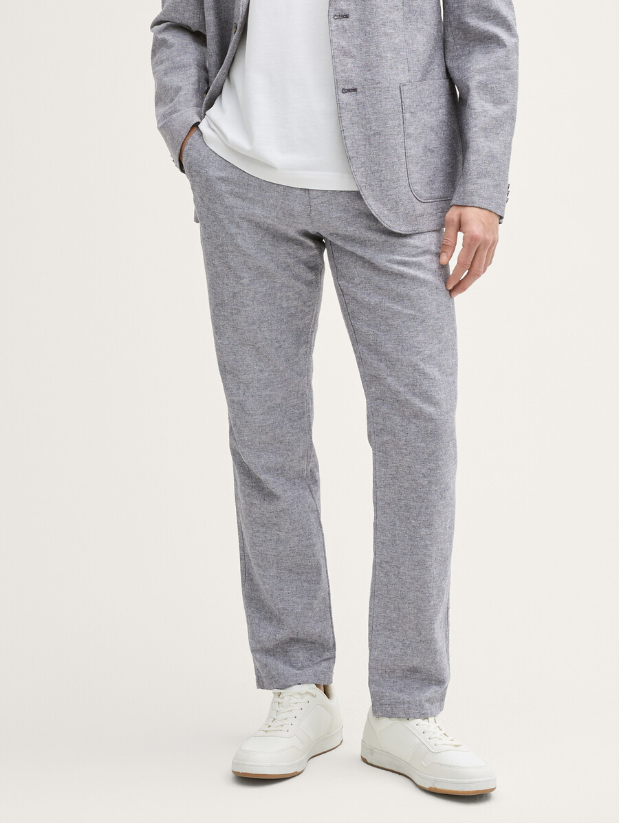 reguläre chino-hosen mit leinenanteil