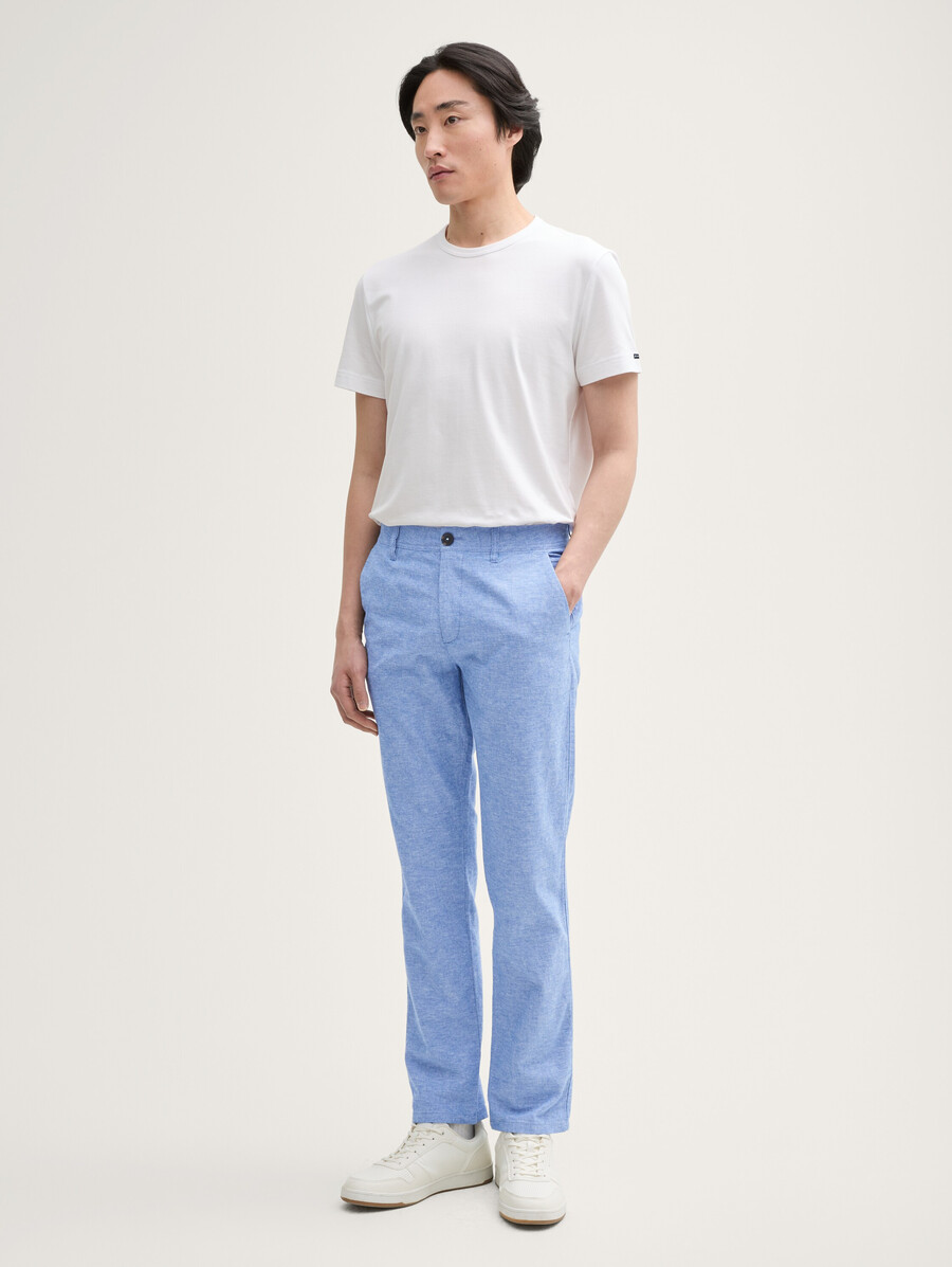 reguläre chino-hosen mit leinenanteil