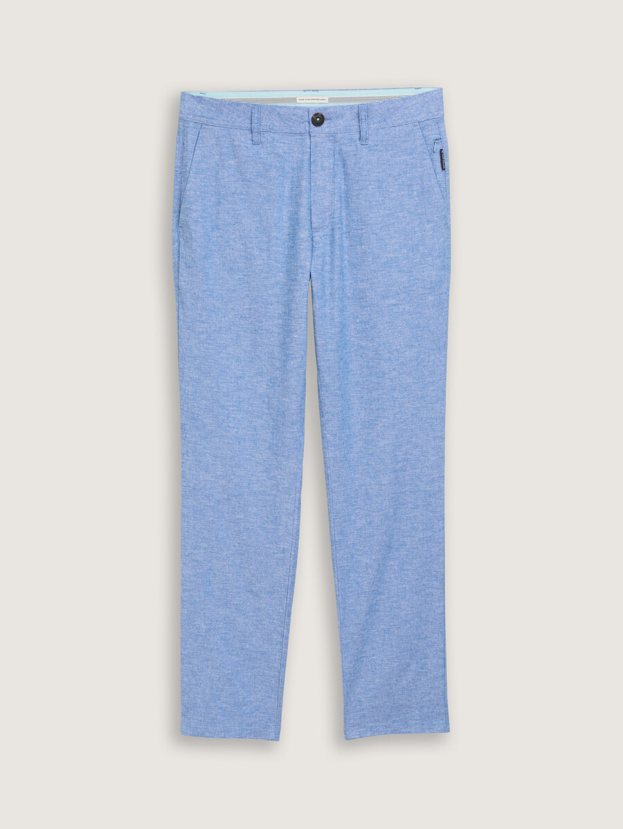 reguläre chino-hosen mit leinenanteil