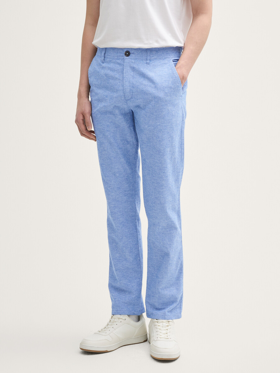 reguläre chino-hosen mit leinenanteil