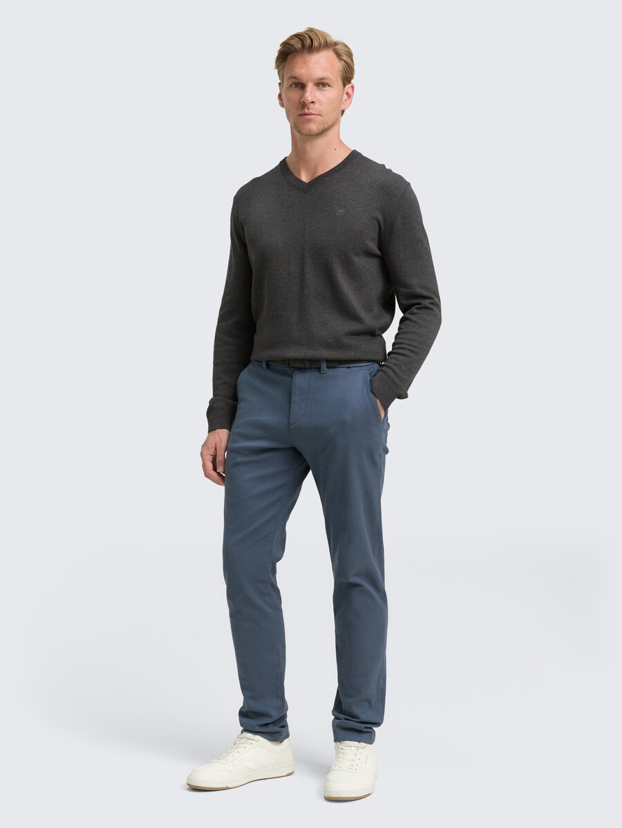 tttravis slim chino-hose mit gürtel
