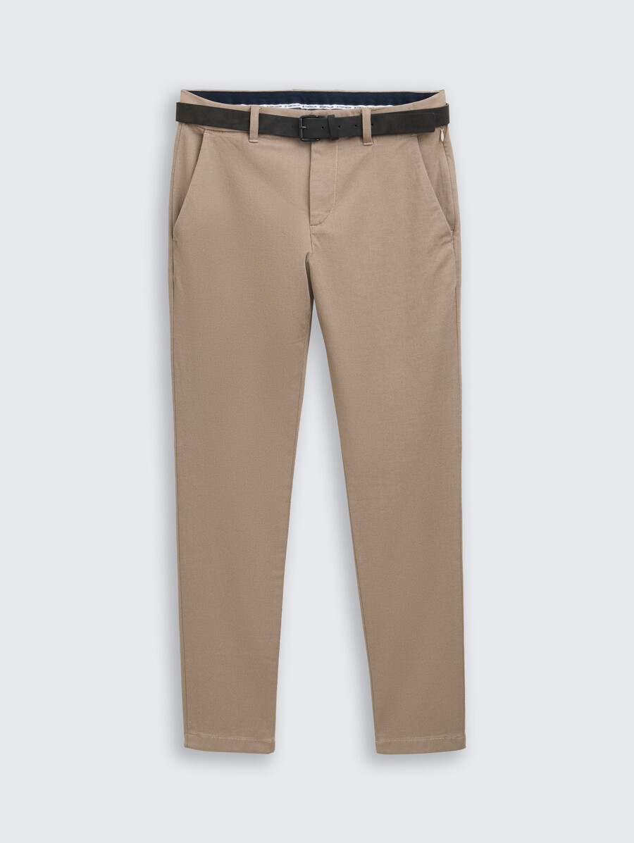 tttravis slim chino-hose mit gürtel