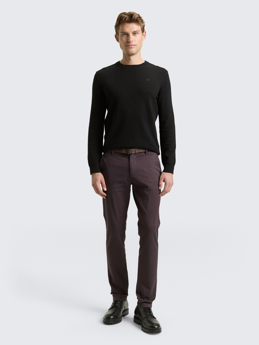 tttravis slim chino-hose mit gürtel