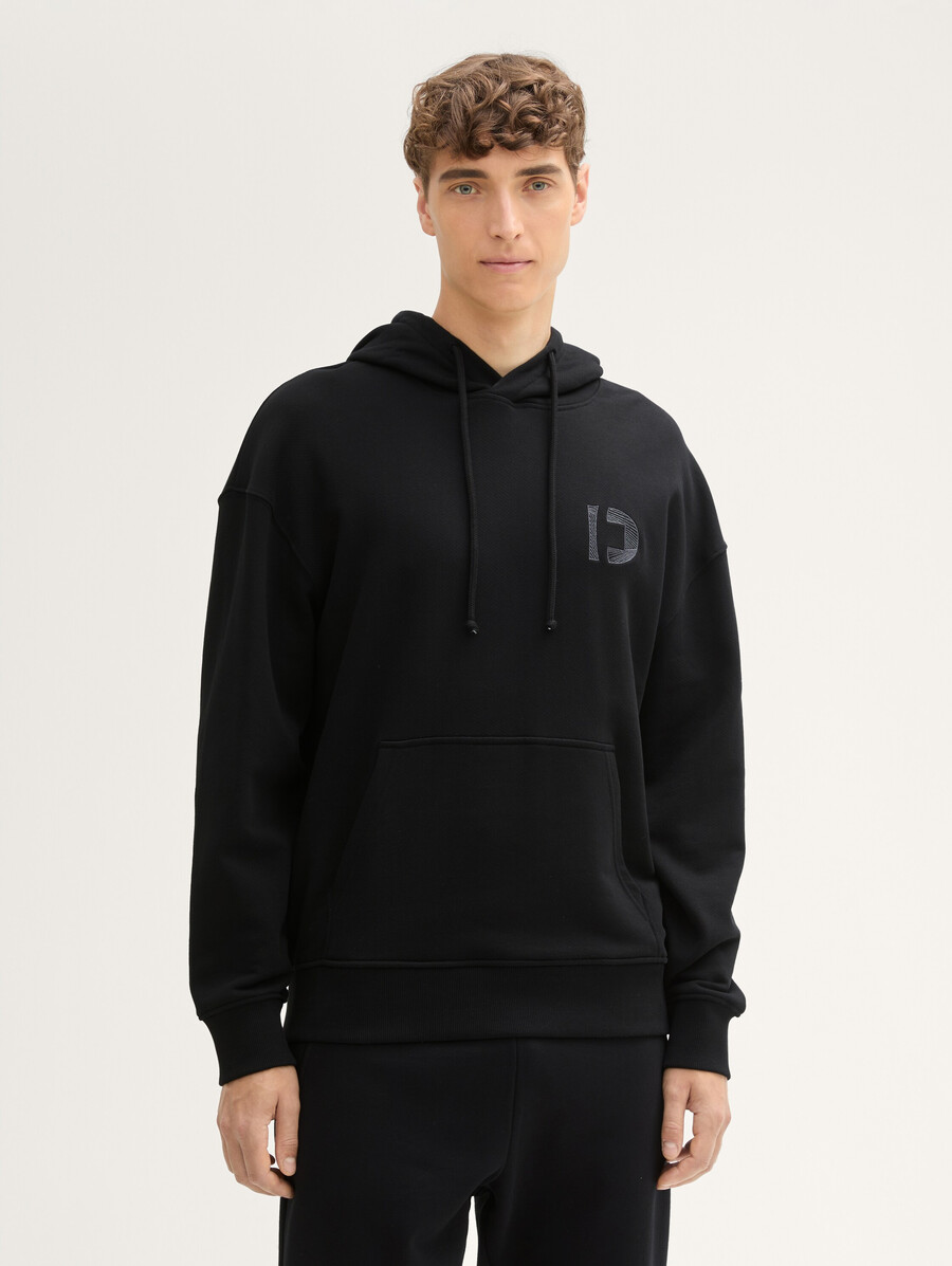 lässiger hoodie mit gesticktem logo