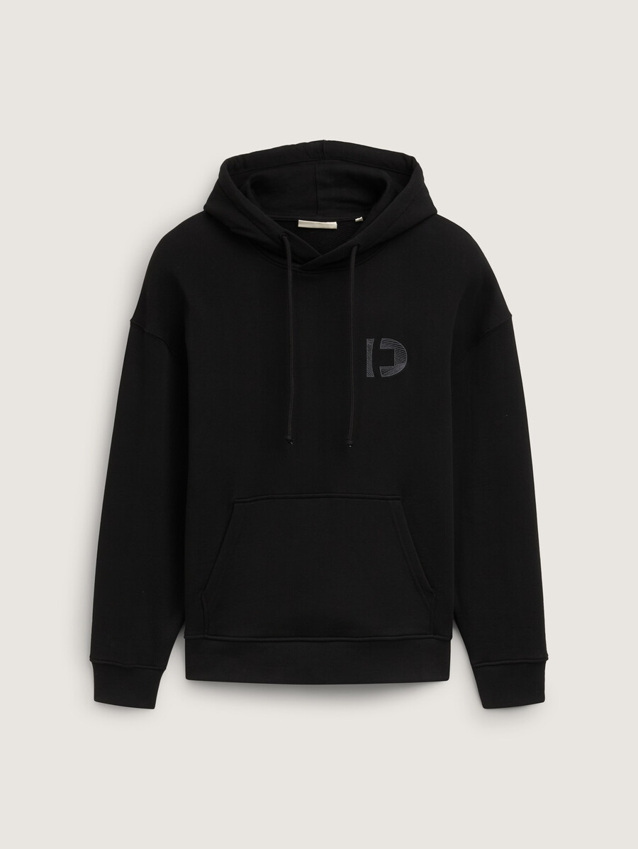 lässiger hoodie mit gesticktem logo