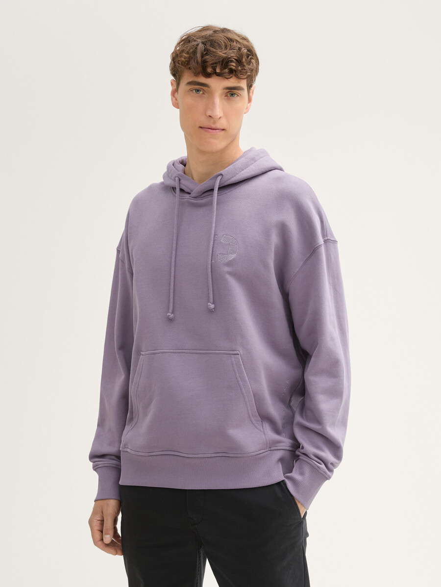 lässiger hoodie mit gesticktem logo