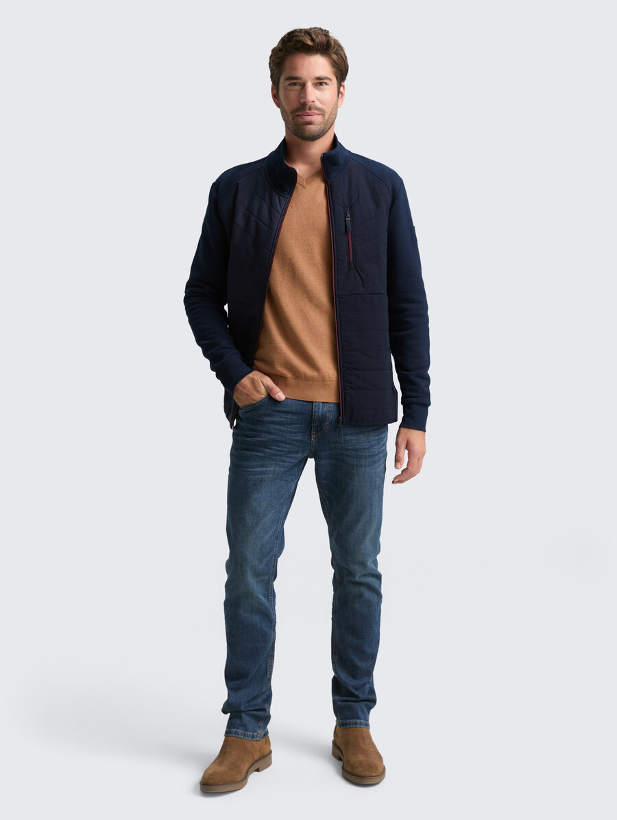 hybrid-sweatjacke mit steppung