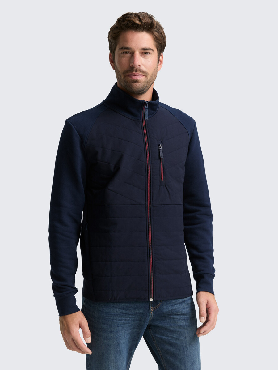 hybrid-sweatjacke mit steppung