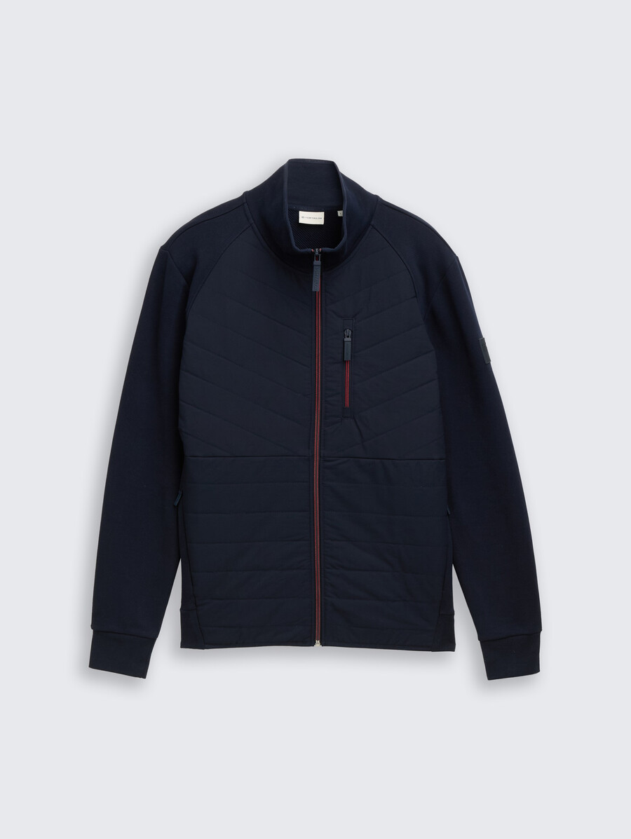 hybrid-sweatjacke mit steppung
