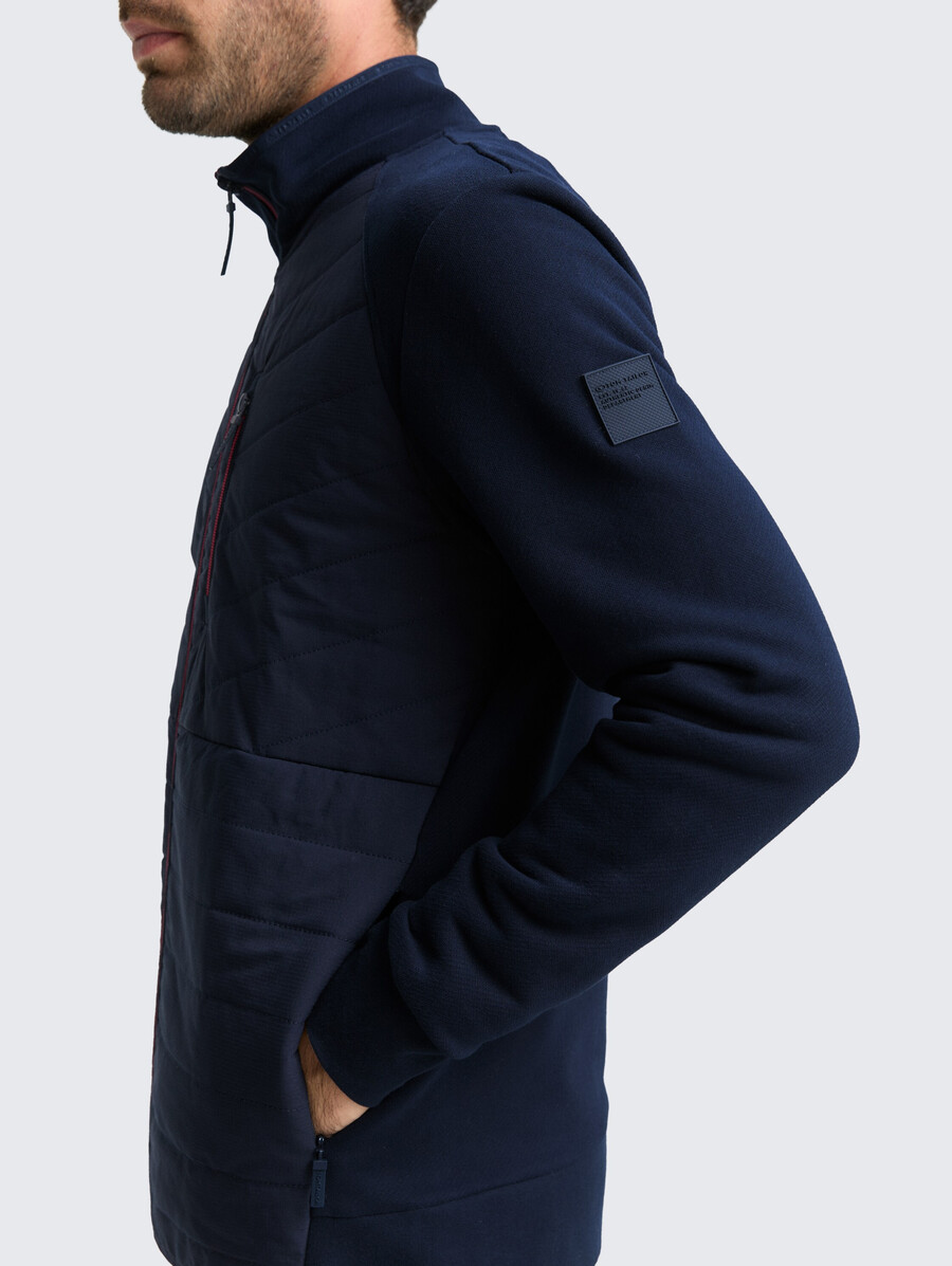 hybrid-sweatjacke mit steppung