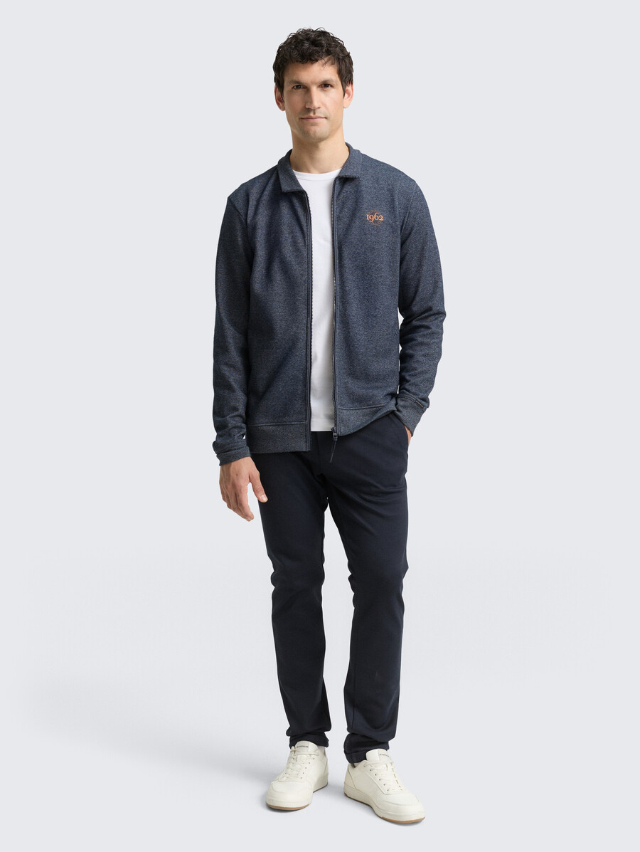 jacke im mischgewebe-look
