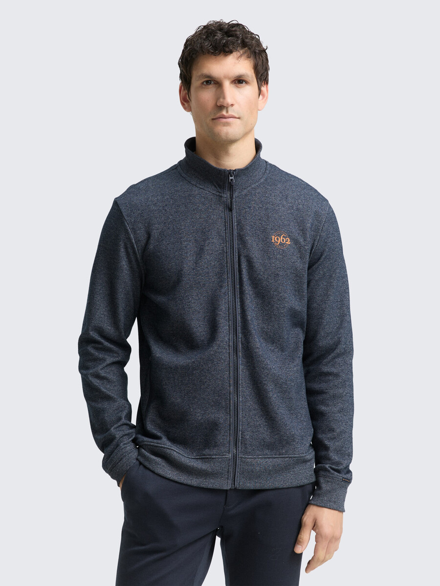 jacke im mischgewebe-look