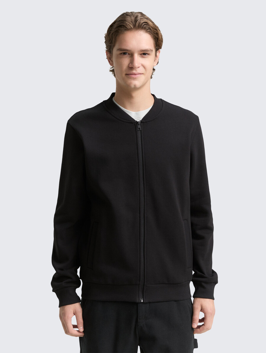 sweatshirtjacke mit bomberkragen
